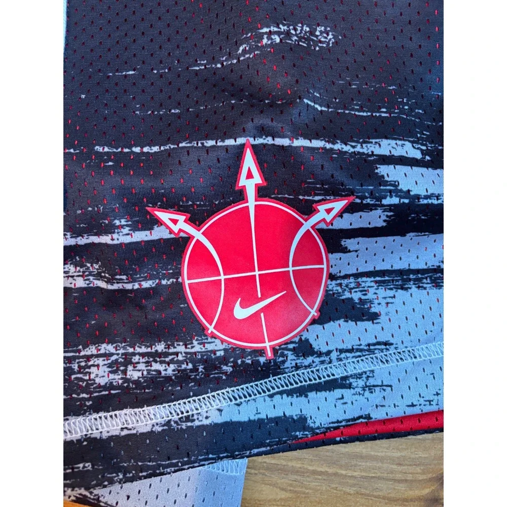 Nike Basketball Shorts Mens XL Black Red Reversible DV9607-010